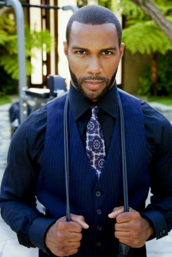 black men beard, stylish black man in suspenders