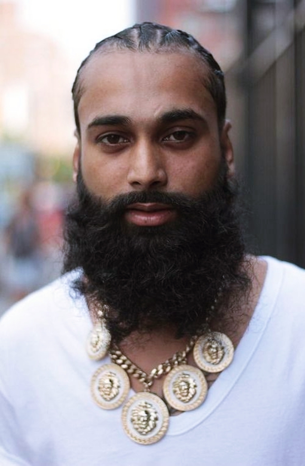 black men beard stles, long beards styles for black men